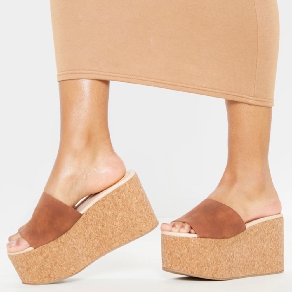 Natural Triple Sole Platform Espadrille Sandals